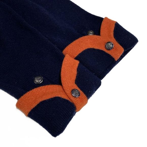 Chanel Cardigan Size 38 M Women - P59182 Dark Navy And Orange Long Sleeves / - Picture 6 of 12